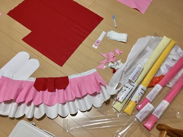 プリキュア衣装作成途中