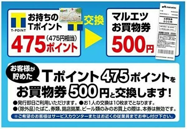 Tポイントがお得になるマルエツ
