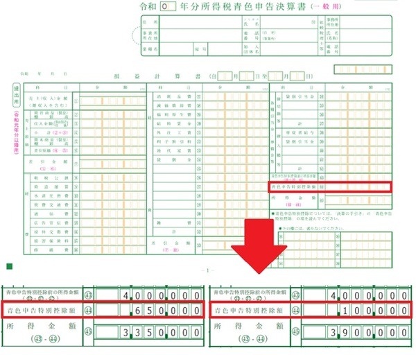 青色申告特別控除が登場した