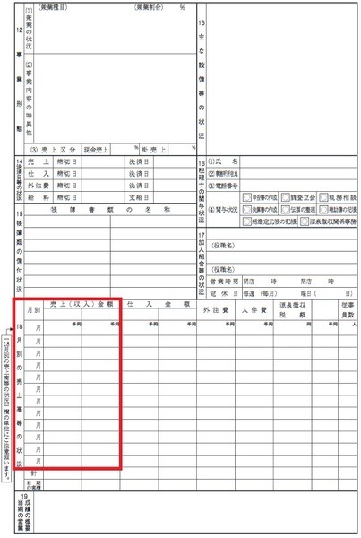 人事業概況説明書の裏面