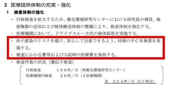 福井県・コロナPCR検査を妊婦へ実施