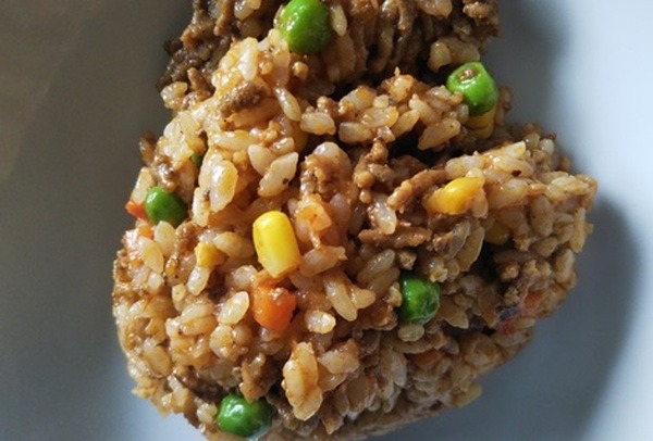 ピラフ風にしたキーマカレー