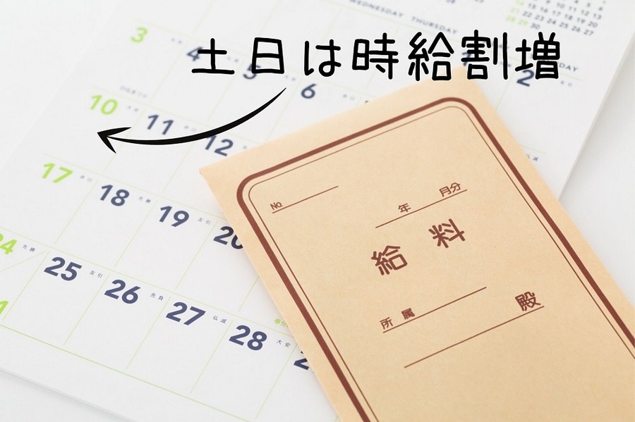 土日は時給割増の場合