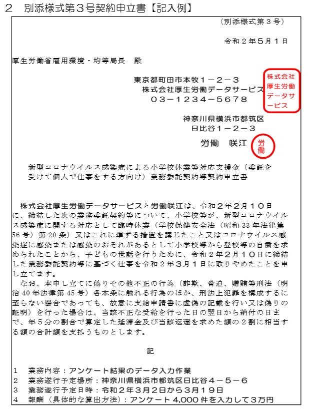 契約申立書