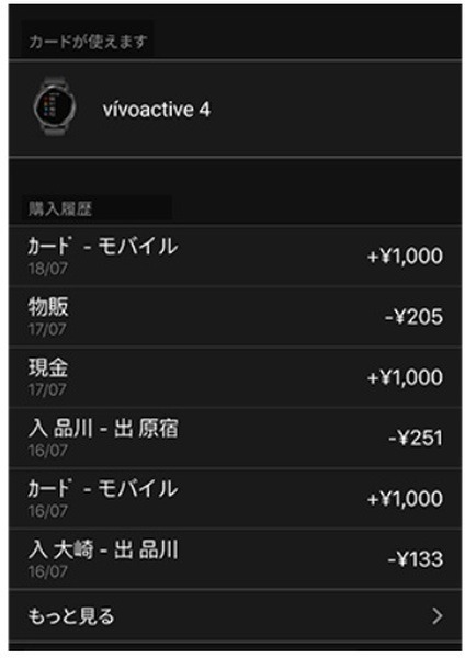 残額表示・前日分までの履歴表示される