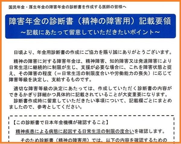記載要領（精神の障害用）