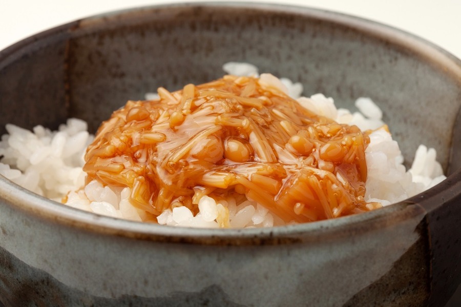 自家製なめたけをかけたご飯