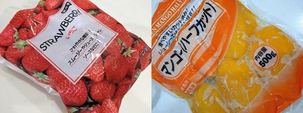 業スの冷凍いちごとマンゴー