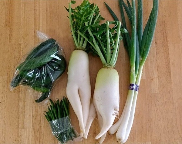 無人販売の新鮮野菜
