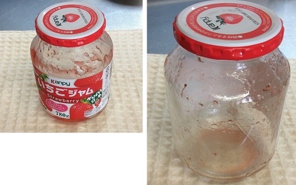 ドレッシングを作ったあとの瓶