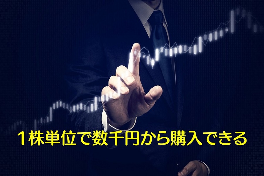 1株単位で数千円から購入できる 