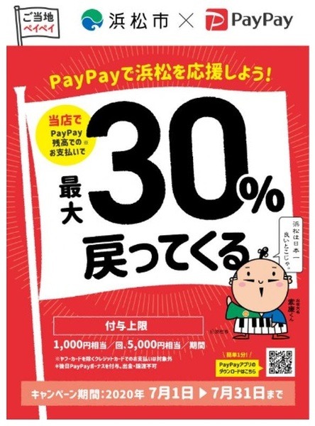 浜松市の対象店舗での還元