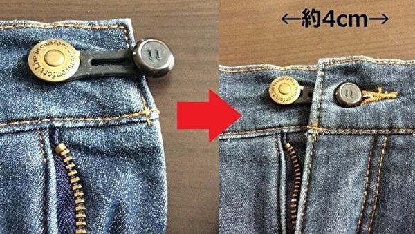 穴にボタンを通すだけでできあがり