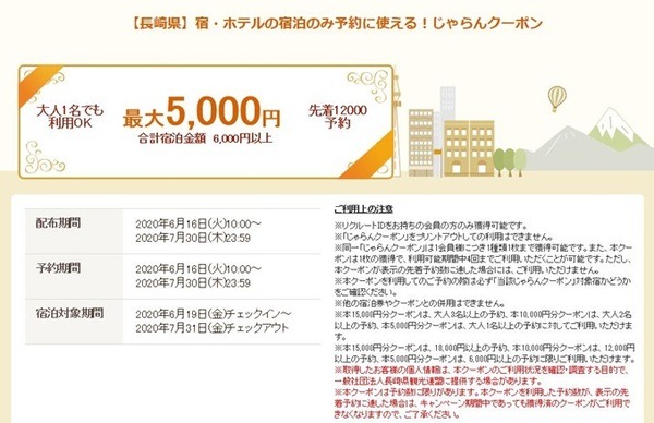 長崎県クーポン取得ページ