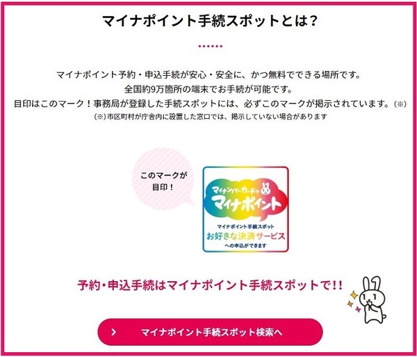 マイナポイント手続スポット検索