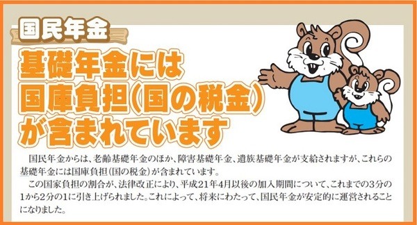国民年金は半分が国庫負担