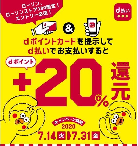 dポイントは20%分のポイントが還元
