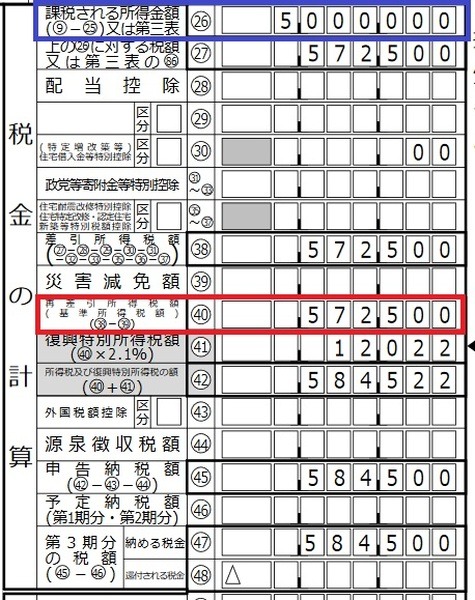 平成30年分確定申告書第一表