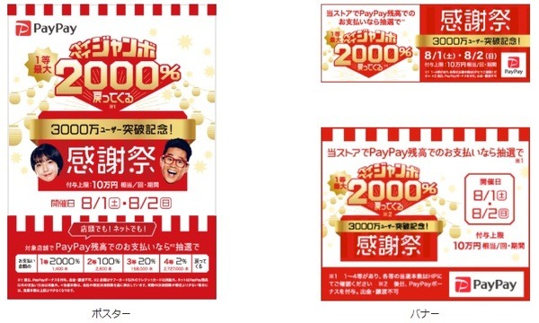 ペイペイジャンボのポスターとバナー