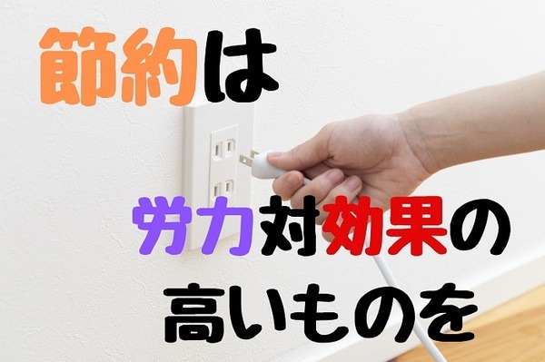 節約は労力対効果の高いものを
