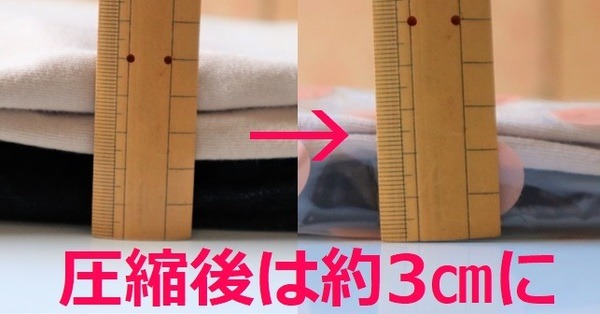 圧縮後は約3㎝に