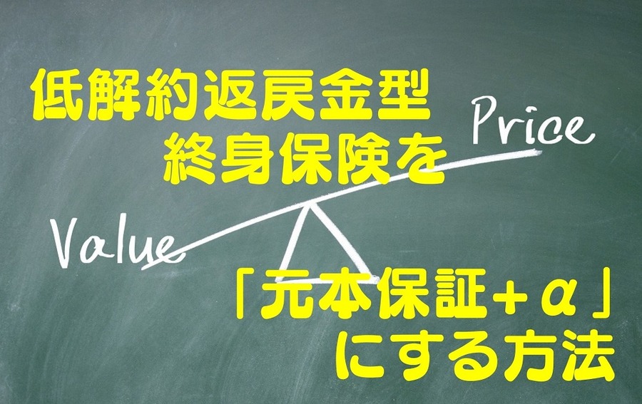低解約返戻金型 終身保険を「元本保証 + α」にする方法