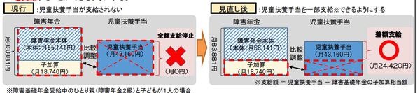 加算部分と児童扶養手当の差額分を受給できます