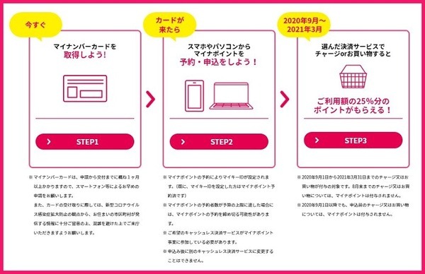 マイナポイント獲得の手順