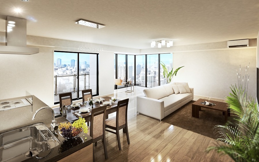 広いリビングのマンション
