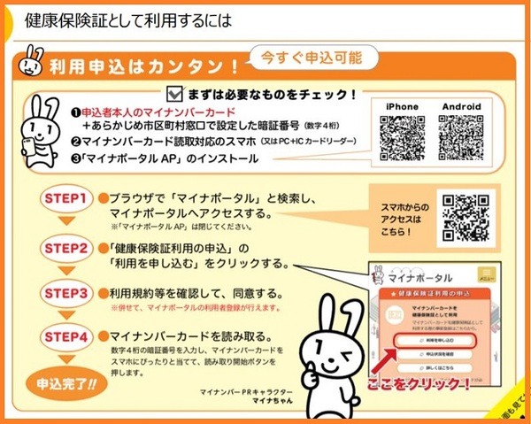 健康保険証として利用するには