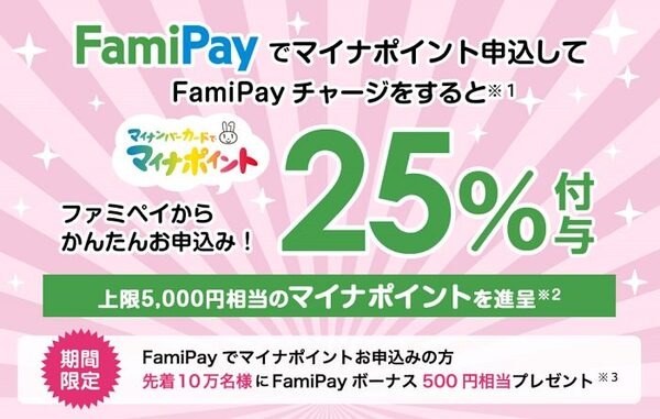 マイナポイントはファミペイがいい