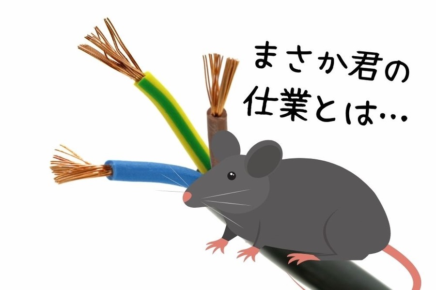 ねずみにコードをかじられ漏電