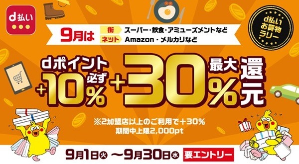 d払いの9月のキャンペーン