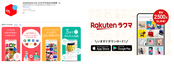 メルカリとラクマ