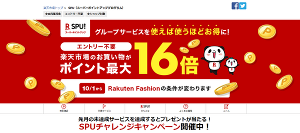 楽天のSPUについて