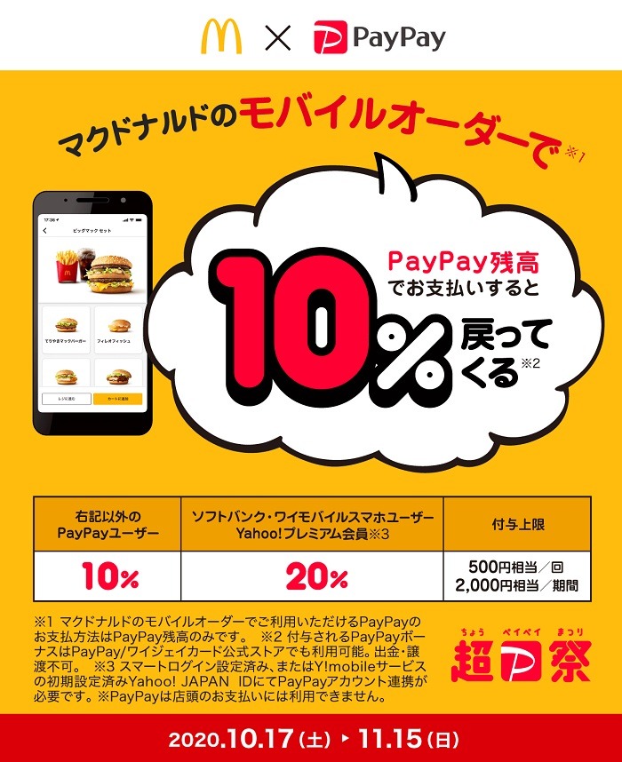マクドナルドのモバイルオーダー