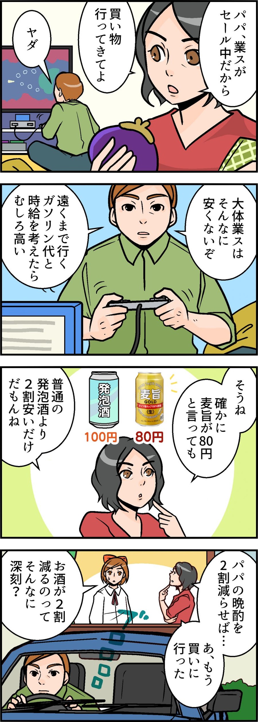 【4コマ漫画】業務スーパー20周年セール　パパ買い物に行ってきて