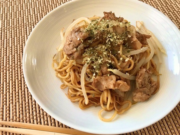 レンジで焼きそば