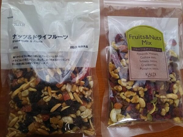 無印とカルディのナッツ＆ドライフルーツ