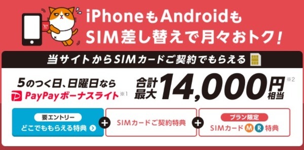 SIM差し替えで月々お得