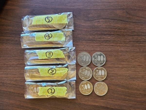 500円玉貯金1年間で2万8,000円に