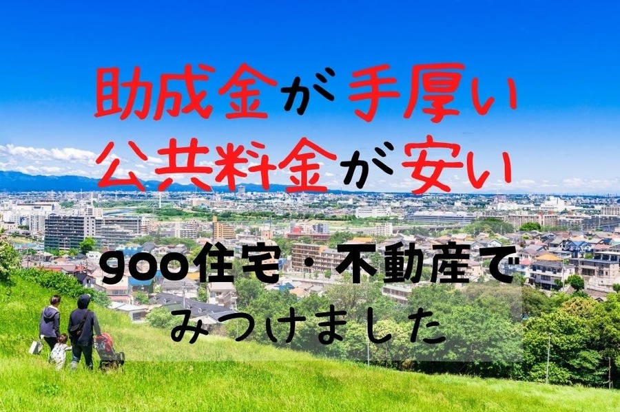 助成金が手厚い、公共料金が安い自治体はgoo住宅・不動産で検索