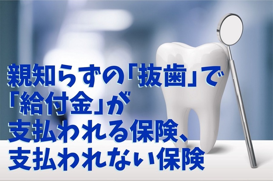 親知らずの「抜歯」で 「給付金」が支払われる保険