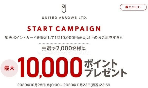 最大1万ポイントが当たるキャンペーン