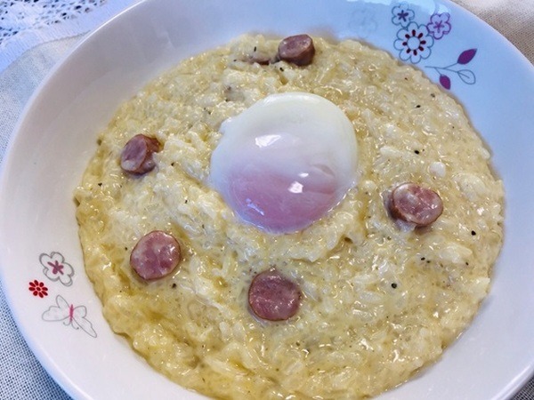 蒟蒻ご飯のカルボナーラリゾット