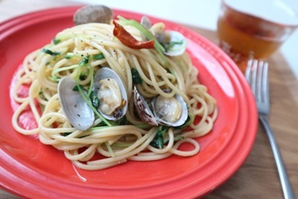 豆苗ボンゴレパスタ