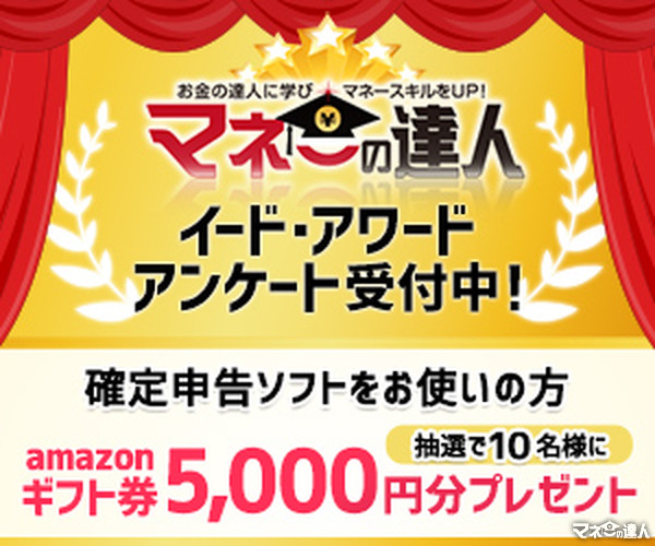 「確定申告ソフトアワード」投票受付開始…抽選でAmazonギフト券5000円プレゼント