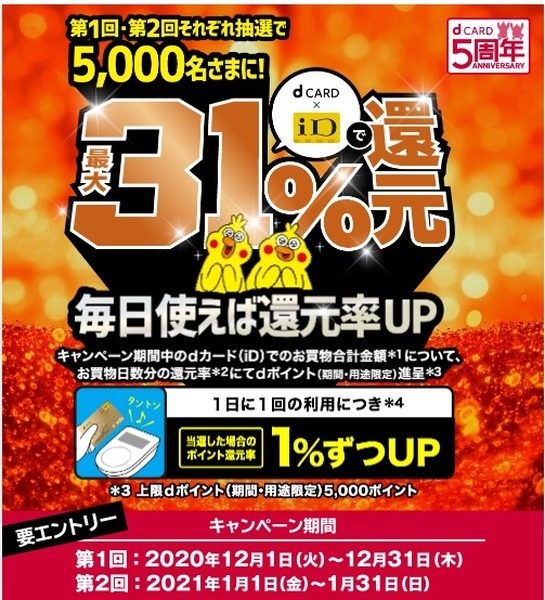 5,000名に最大31％還元