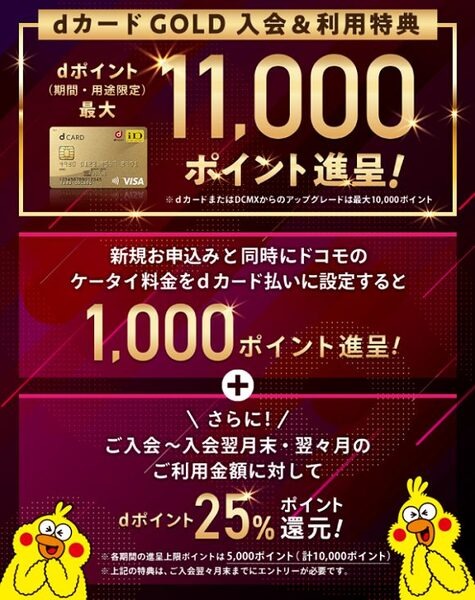 dCARDゴールド入会利用特典