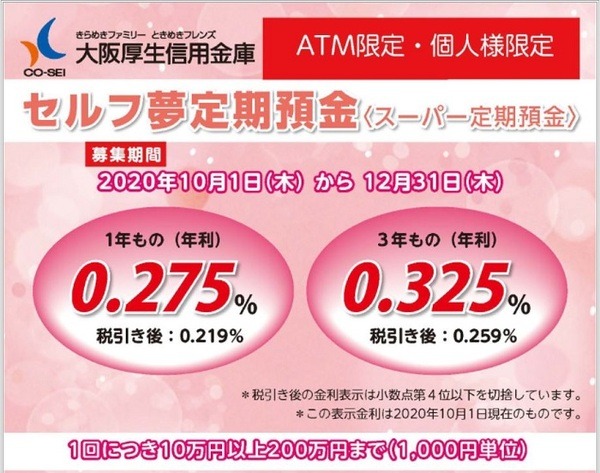 セルフ夢定期預金